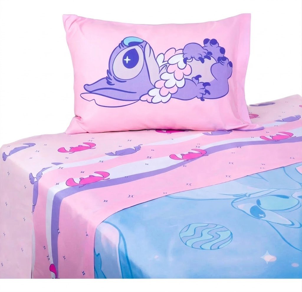 SABANA STITCH ROSA Sábana Infantil Mashini Disney- Stitch Galaxy Rosa - 1.5 Plazas - Imagen 1