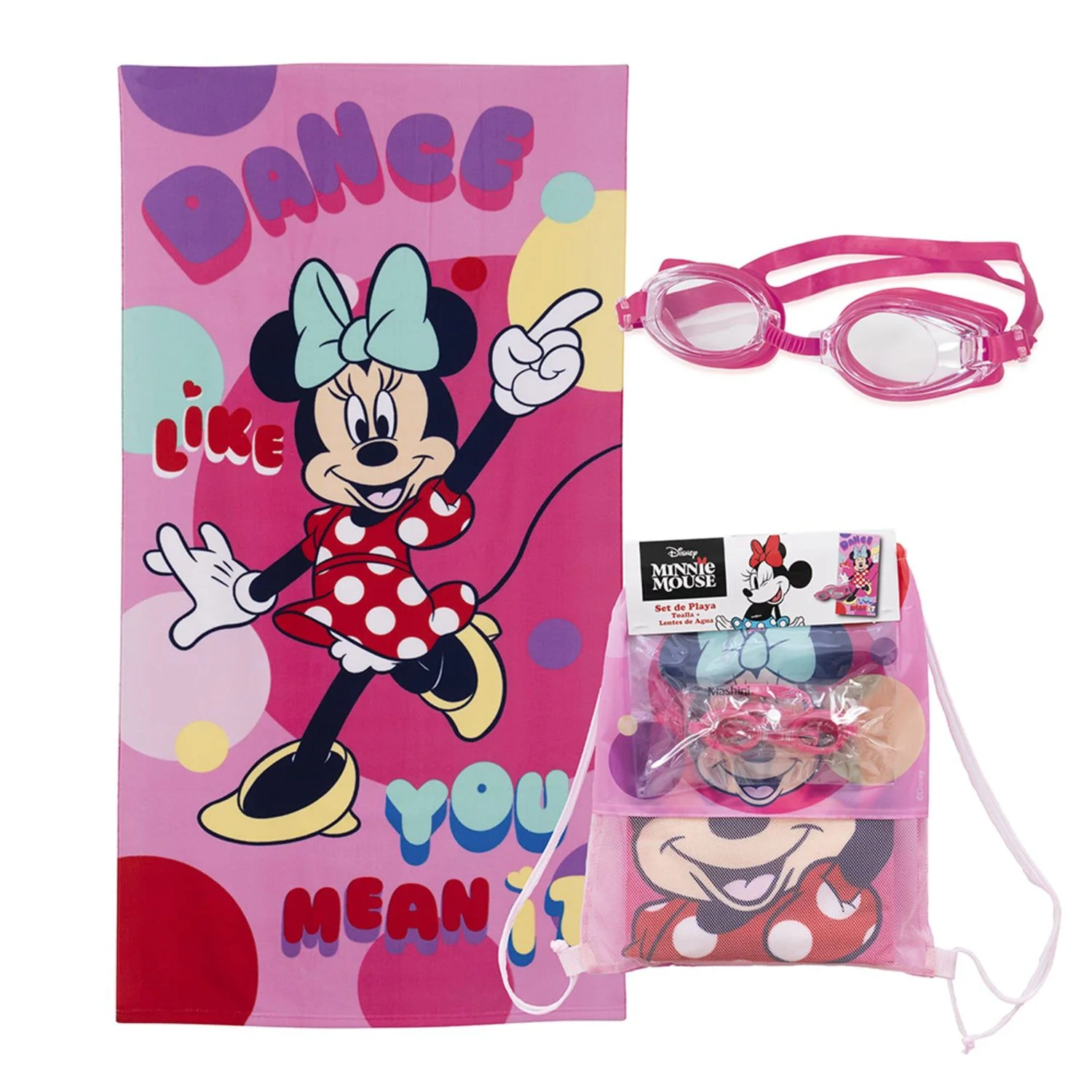 miniewebp2 Set Toalla, Lentes de Agua y Bolso Minnie Dance - Imagen 1