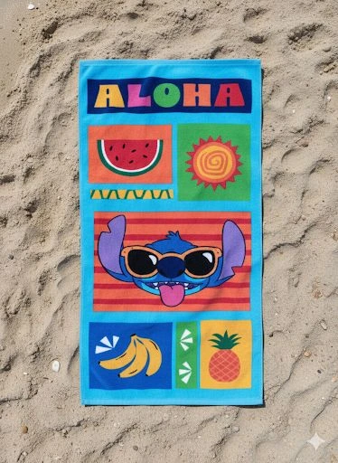 toalla microfibra1 Toalla de Playa Disney Stitch® Aloha - Imagen 1