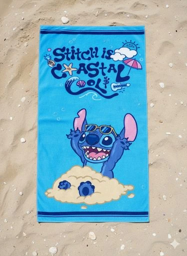 toalla microfibra2 Toalla de Playa Stitch Coastal Cool 68x137 cm - Imagen 1