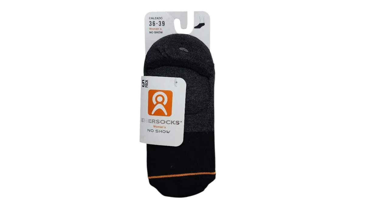 pack 5 calcetines enersocks 36-39 Pack 5 Calcetines Mujer Enersocks No Show – Talla 36-39 - Imagen 1