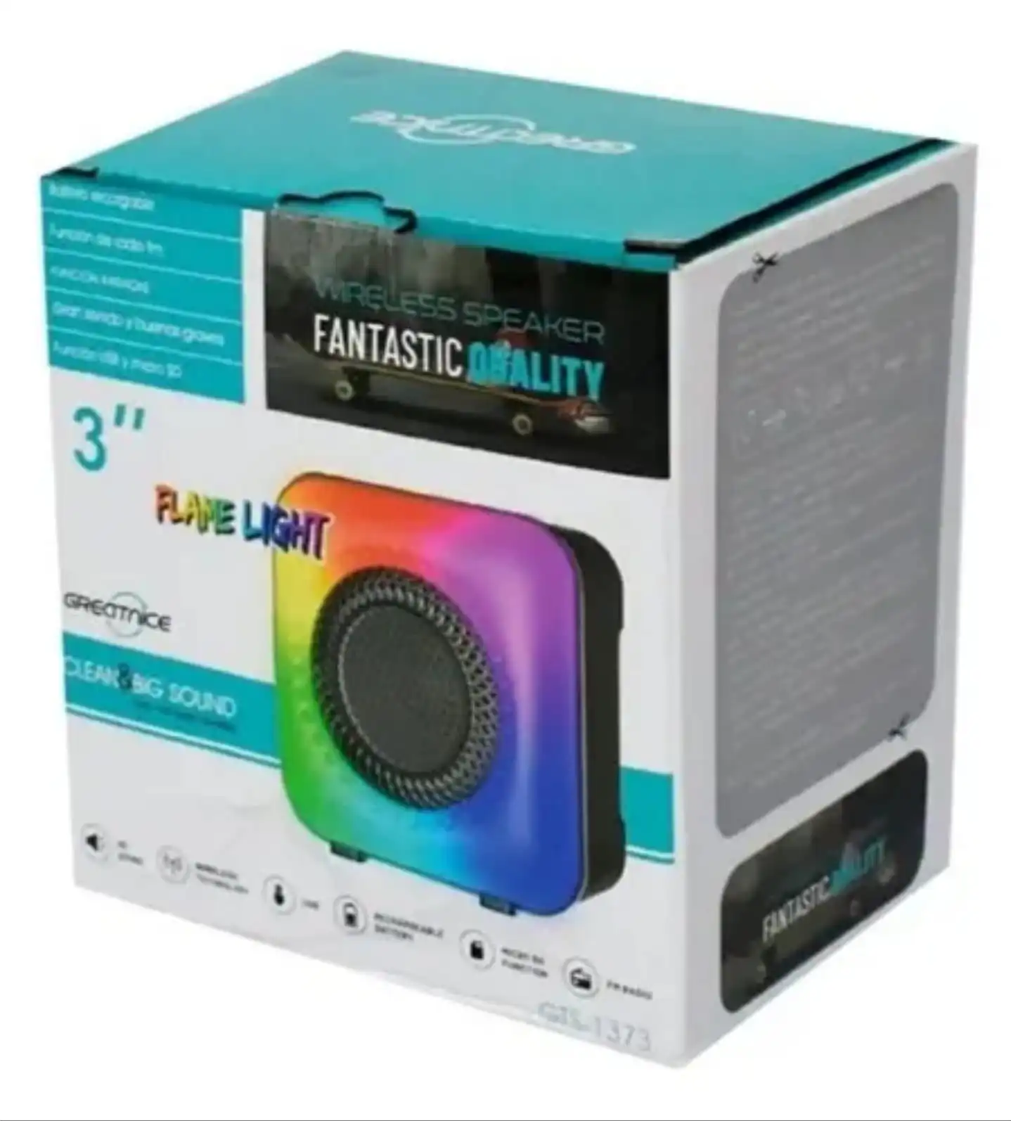 parlante-2_1 parlante inalambrico flame light 3" gts-1373 - Imagen 1