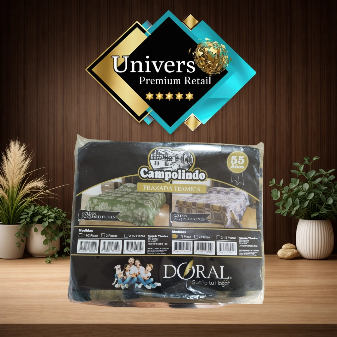 Frazada_campolindo_verde_1 Frazada Térmica Campolindo Doral 1.5 Plaza Jacquard Doble Faz Verde - Imagen 1