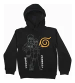 Poleron Gorro Niño Lineal Negro - Naruto®