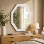 Espejo Octagonal Madera Blanco Mediano - Stylewell