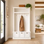 Recibidor de Madera con Banco y Perchero Blanco Polar - Stylewell HDX