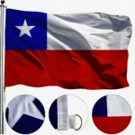 Bandera Chilena Estrella Bordada - Plumetti