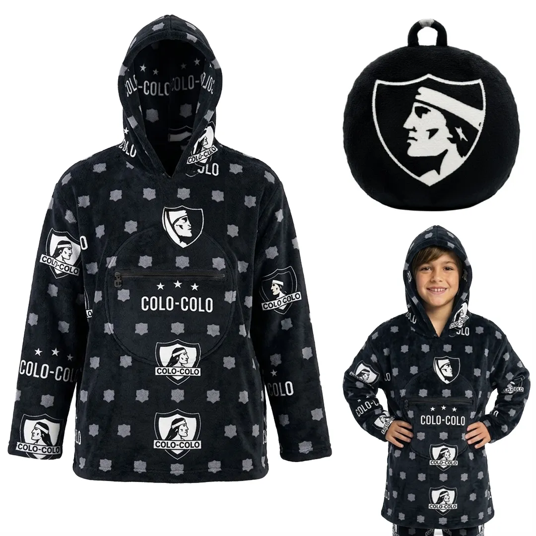 PONCHO COLO COLO Poncho Polerón Cojín Infantil Talla Única - Colo Colo - Imagen 1
