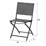 Set Sillas de Comedor Plegable de Mimbre para Exterior - StyleWell - Imagen 3