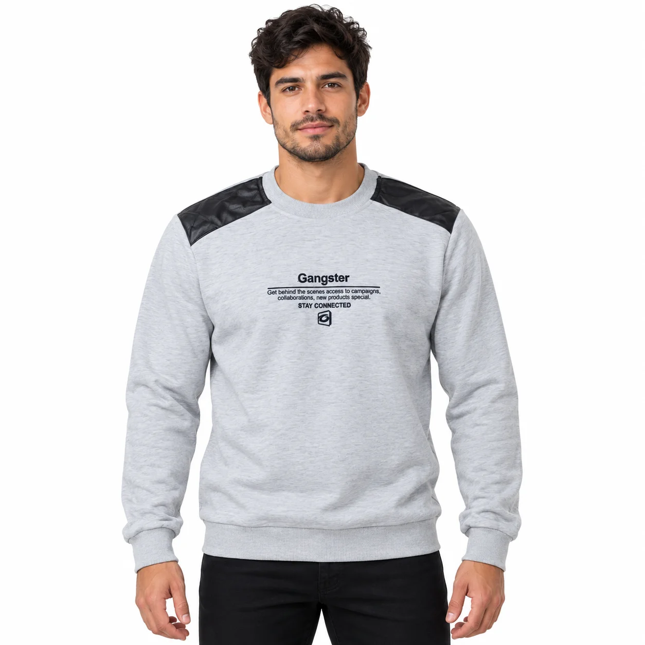 POLERON GRIS GANGSTER Poleron Fleece Jacket Algodón Gris - Gangster® - Imagen 1