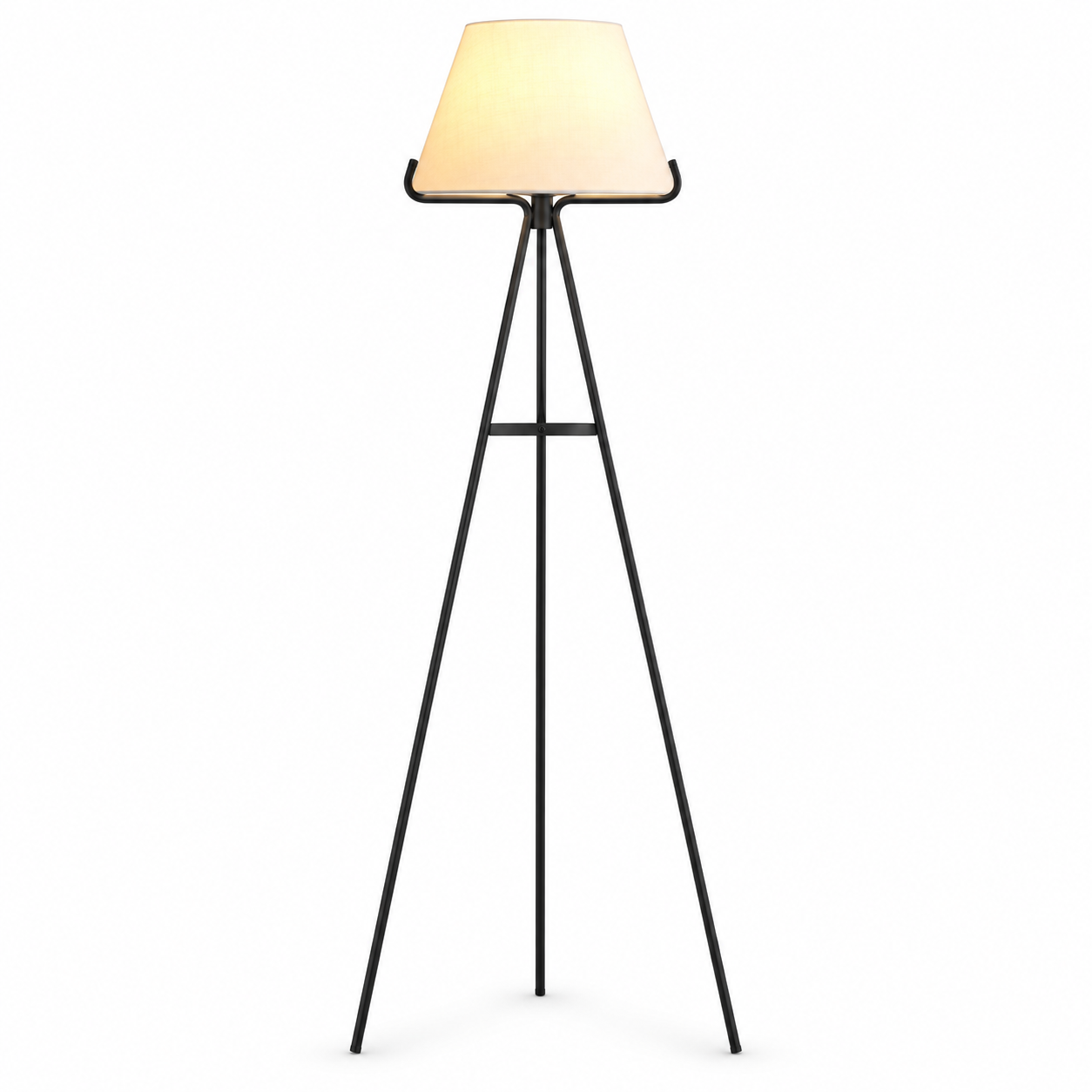 lampara pie LAMPARA ROSEDALE 58 IN. 1-LIGHT BLACK TRIPOD FLOOR LAMP WITH FABRIC SHADE - Imagen 1