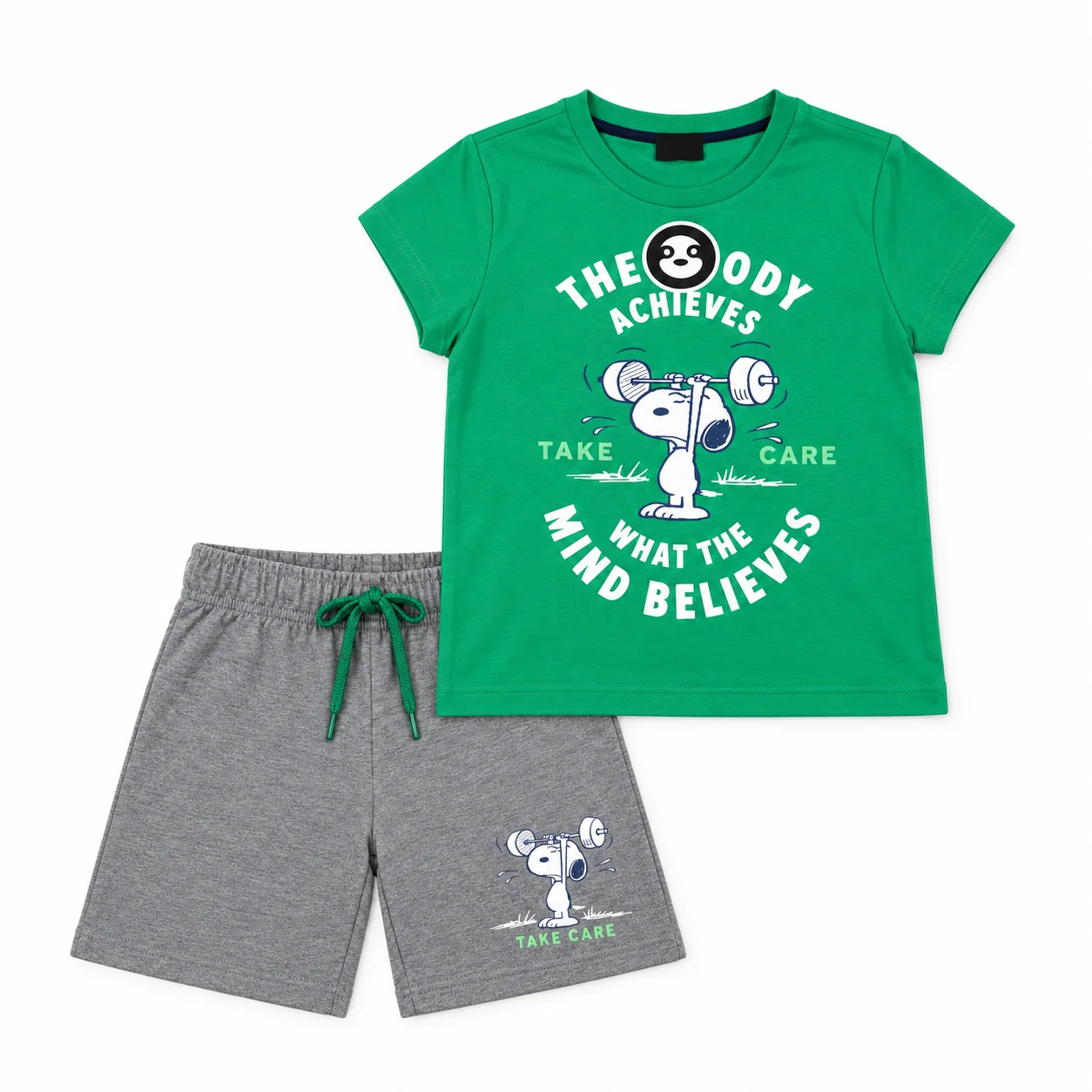 pijama snoopy niño 4 Pijama Corto Algodón Verde Niño- Snoopy® - Imagen 1