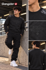 Poleron Fleece Jacket Algodón Negro- Gangster® - Imagen 2