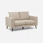 Sofa Tain 2 Cuerpos Tela Lisa Beige - Rosen® - Imagen 2